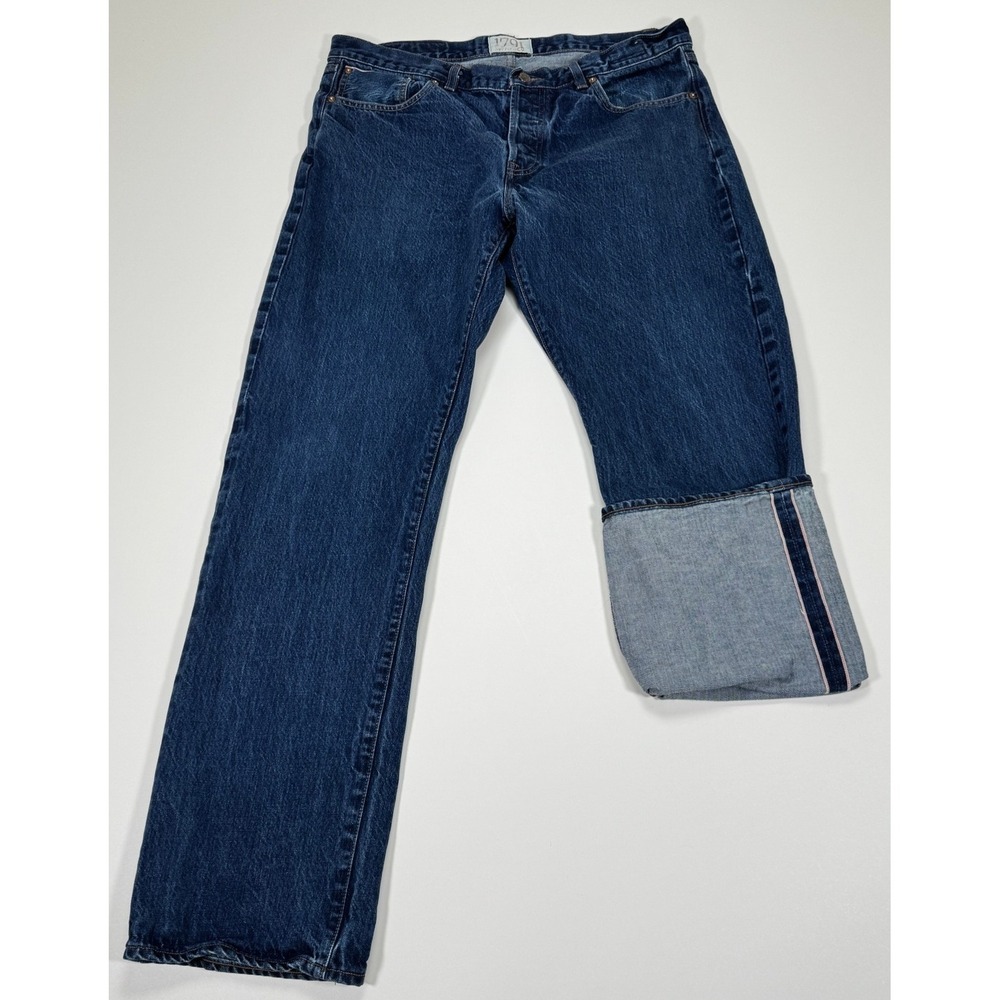 USA 1791 Supply & Co Classic Leg Selvage Denim Jeans Mens 36x34 Dark Button Fly